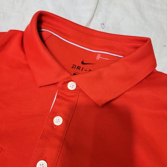 Nike Golf Dry Dri-Fit OLC Polo Collar Shirt Habanero Red AT8940-634 Small S - Picture 6 of 7
